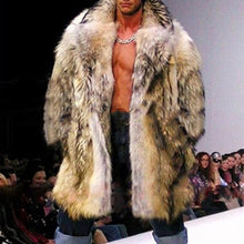 Load image into Gallery viewer, MEN&#39;S FUR IMITATION BRAID HAIR LONG COAT FASHION