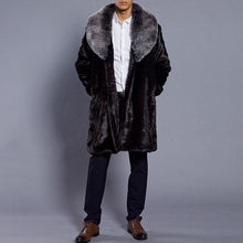 Load image into Gallery viewer, WARM MEN&#39;S WINTER FAUX FUR OVERCOAT JACKET