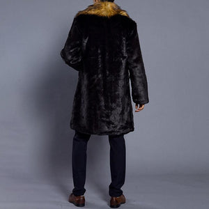 WARM MEN'S WINTER FAUX FUR OVERCOAT JACKET